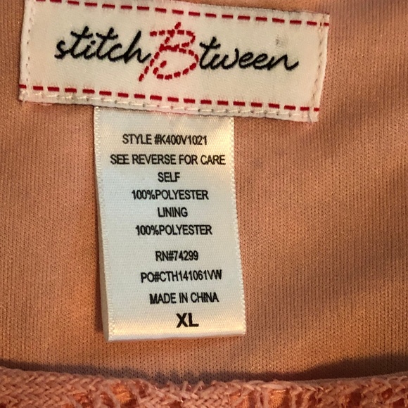 stitchBtween Sleeveless Salmon Color Crochet Dress - Picture 5 of 7